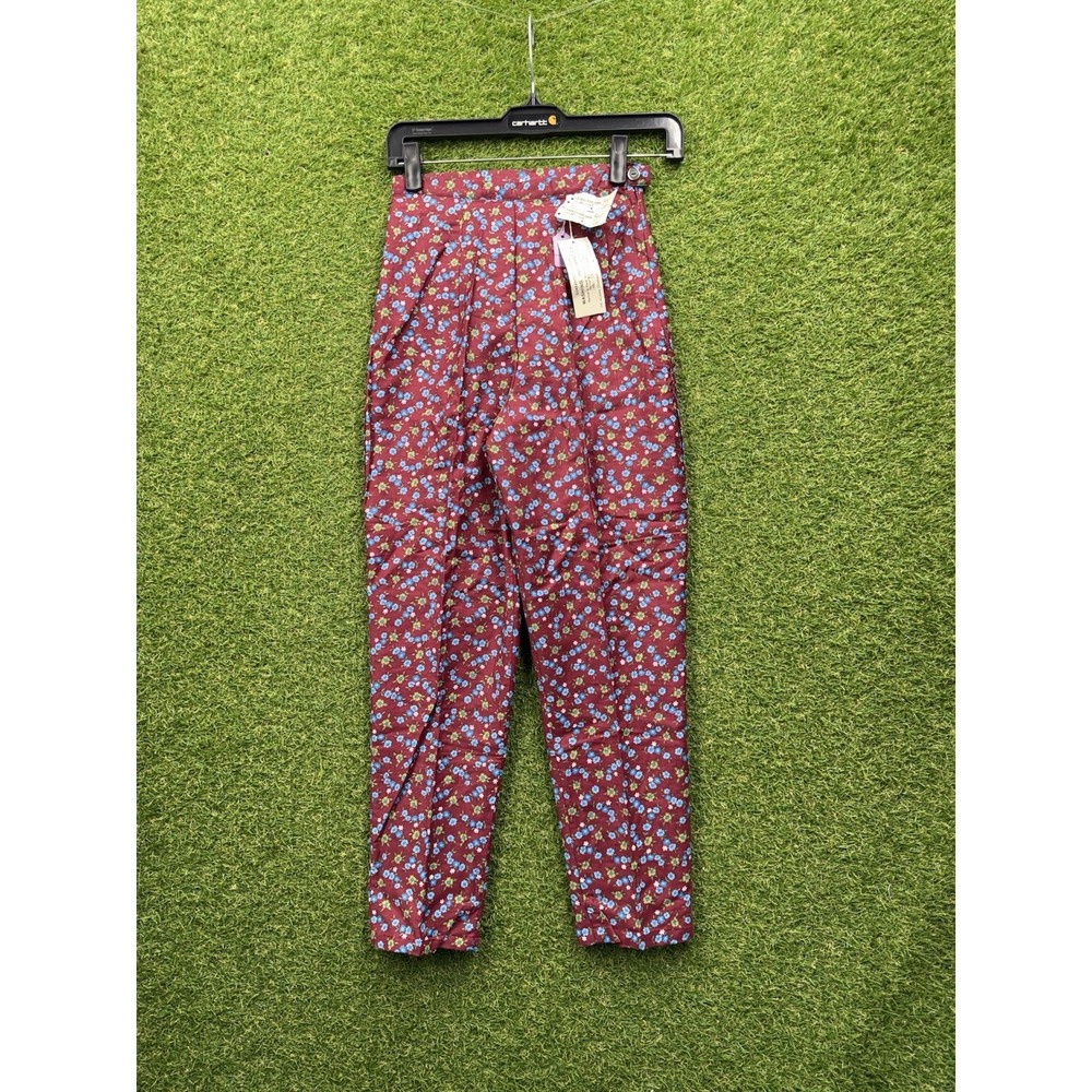 Vintage 70s Kmart Disco Pants Womens 4 Fits 22x24 Floral Pleated Geometric NWT